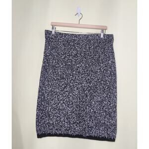 Calvin Klein Eyelash Textured Knee Length Pencil Skirt Large Black Cozy Office